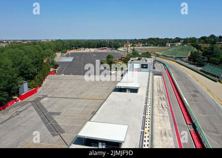 Luftaufnahme der Imola-Rennstrecke, Imola, Bologna, Emilia Romagna, Italien Stockfoto