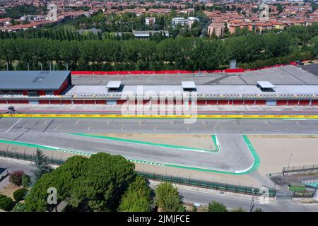 Luftaufnahme der Imola-Rennstrecke, Imola, Bologna, Emilia Romagna, Italien Stockfoto