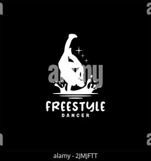 freestyle Breakdance-Logo mit Inspiration für das Wasserspritzer-Design Stock Vektor