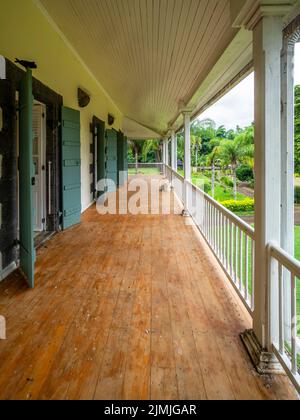 Kolonialvilla Mon Plaisir, Botanischer Garten Pamplemousses, Mauritius, Afrika Stockfoto