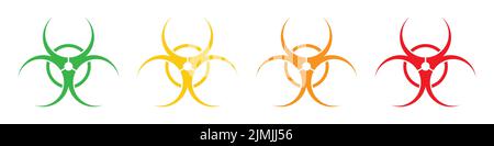 Biohazard-Symbol mit Vektorgrafik für biologische Sicherheit. Warnschild für Biogefährdung Stock Vektor