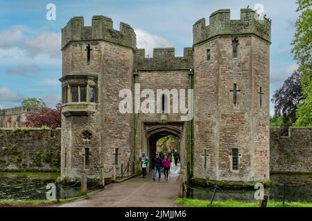 Das Gatehouse, Bishop's Palace, Wells, Somerset, England Stockfoto