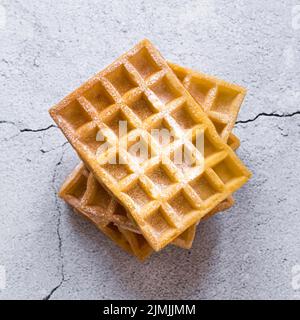 Draufsicht Stack Waffeln Betonoberfläche Stockfoto