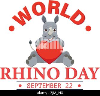 Welt-Rhino-Tag-Banner-Design-Illustration Stock Vektor