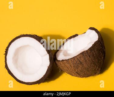 Nahaufnahme Kokosnusskonzept Stockfoto