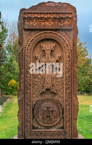 Khachkar in Armenien Stockfoto