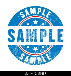 Beispiel für eine Vektorgrafik mit Gummistempel auf weißem Hintergrund Stock Vektor