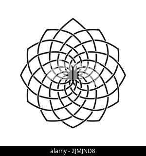 Mandala-Lotus mit Blumenmuster und isolierter Designinspiration Stock Vektor