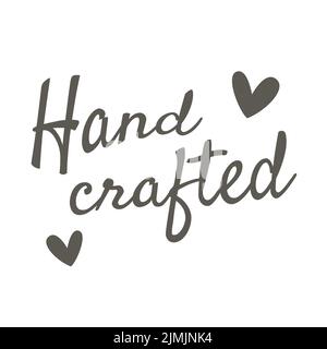 Handgefertigter Text-Schriftzug mit Herzen. Handgeschriebene Vektorbeschriftung. Stock Vektor