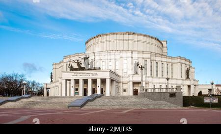 Die nationalen akademischen Bolschoi Oper und Ballett Theater der Republik Belarus in Minsk. Stockfoto