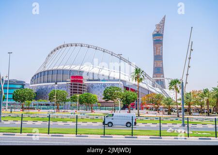 Im Al Khalifa-Stadion werden in Katar Spiele für die FIFA-Weltmeisterschaft 2022 ausgetragen Stockfoto