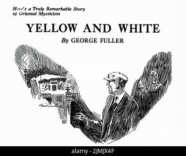 Yellow and White, von George Fuller. Illustration von William Fred Heitman aus Weird Tales, März 1924 Stockfoto