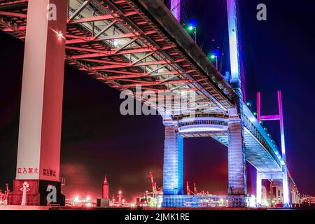 Yokohama Bay Bridge of Night View (Tsurumi-ku, Yokohama City) Stockfoto