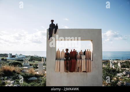 Skulptur von Menschen im Skulpturenpark im Ayia Napa Nationalpark, Zypern Stockfoto