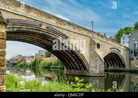 Framwellgate Bridge and River Wear, Durham, England Stockfoto