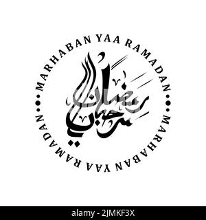 Marhaban Ya Ramadan Kalligraphie Vorlage Inspirationales Design Stock Vektor