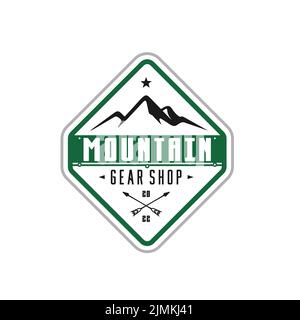 Design-Inspiration Für Vintage Mountain Logo-Emblem Stock Vektor