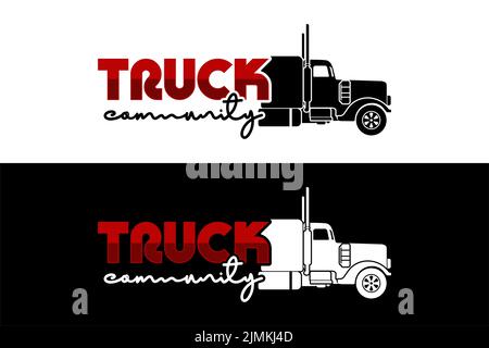 Lkw-Typografie Mit Truck Head Lory Logo Design Inspiration Stock Vektor