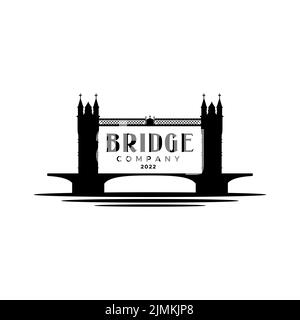 Design-Inspiration für das London Bridge Logo Stock Vektor