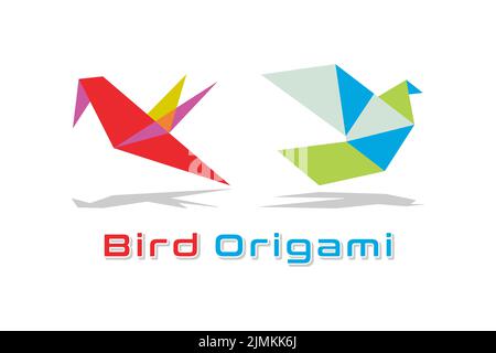 Moderner Vogel Origami Logo Vektor Stock Vektor