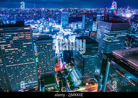 Tokyo Nachtansicht von der Aussichtsplattform des Tokyo Metropolitan Government Building Stockfoto