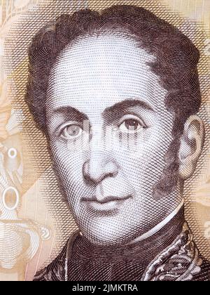 Simon Bolivar Portrait von venezolanischen Geld Stockfoto