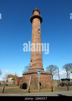 Blick auf den historischen pharos Leuchtturm aus dem 19.. Jahrhundert in fleetwood lancashire Stockfoto