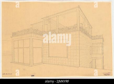 Poelzig Hans (1869-1936), Werkbundausstellung Stuttgart-Weißenhof. Einfamilienhaus Typ C 7 (1927): Perspektivansicht. Bleistift auf Transparent, 47,2 x 68,7 cm (einschließlich Scankanten) Stockfoto