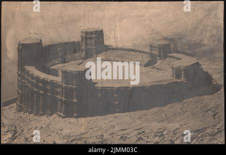 Poelzig Hans (1869-1936), Bismarck-Denkmal auf der Elisenhöhe, Bingen (1910): Modellfoto. Auf Leinen, 75,7 x 117,7 cm (inkl. Scanränder) Stockfoto