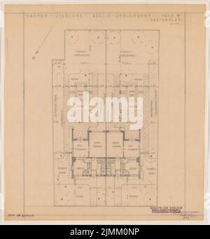 Poelzig Hans (1869-1936), Siedlung Gagfah im Fischtalgrund, Berlin (26. März 1928): Haus 9, Gartenplan 1: 100. Bleistift auf Transparent, 52,2 x 48,7 cm (einschließlich Scankanten) Stockfoto