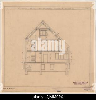 Poelzig Hans (1869-1936), Siedlung Gagfah im Fischtalgrund, Berlin (19. März 1928): Haus 8, Durchschnitt 1:50. Bleistift auf Transparent, 47,5 x 48,7 cm (einschließlich Scankanten) Stockfoto