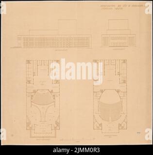Poelzig Hans (1869-1936), City New Design Hindenburg (1925-1930): Stadttheater, Grundrisse, Ansichten 1: 200. Leichter Bruch auf Papier, 70,1 x 73,6 cm (einschließlich Scankanten) Stockfoto