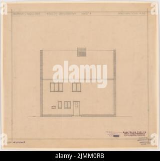 Poelzig Hans (1869-1936), Siedlung Gagfah im Fischtalgrund, Berlin (20. März 1928): Haus 8, Nordansicht 1:50. Bleistift auf Transparent, 48,1 x 51,1 cm (einschließlich Scankanten) Stockfoto