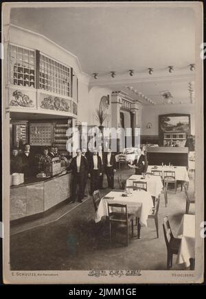 Wolkenstein San Micheli (1873-1910), Arthur, Heidelberg (1904-1905): Restaurant mit Theke. Foto auf Karton, 18,2 x 13,2 cm (einschließlich Scankanten) Stockfoto