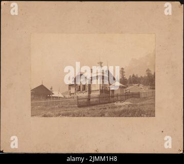 Wolkenstein San Micheli (1873-1910), Haus in Busteni (1896): Landschaftsansicht. Foto auf Karton, 20,6 x 24,6 cm (einschließlich Scankanten) Stockfoto