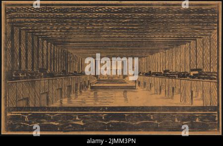 Poelzig Hans (1869-1936), Haus des Rundfunks, Berlin (1928-1930): Perspective View Saal 1. Kohle auf transparent, 64,7 x 105,9 cm (einschließlich Scankanten) Stockfoto