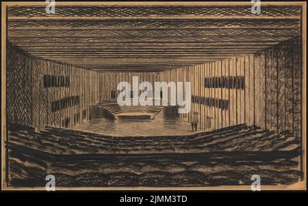 Poelzig Hans (1869-1936), Haus des Rundfunks, Berlin (1928-1930): Perspective View Saal 1. Kohle auf transparent, 71,4 x 113,8 cm (einschließlich Scankanten) Stockfoto