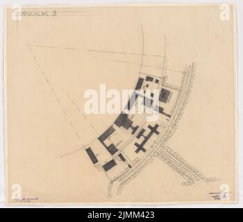 Poelzig Hans (1869-1936), Deutsches Luftfahrtinstitut für Luftfahrt, Berlin-Charlottenburg (1930): Themenvorschlag 3. Bleistift auf Transparent, 48,5 x 56,6 cm (inklusive Scankanten) Stockfoto