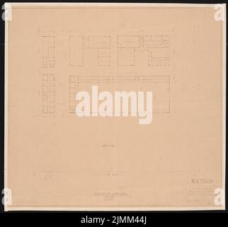 Poelzig Hans (1869-1936), Tonfilmatelier, Berlin-Gatow (28.09.1933): Grundriß-Studiosystem (Fejer-Film) 1: 500. Leichter Bruch auf Papier, 42,4 x 45,5 cm (einschließlich Scankanten) Stockfoto