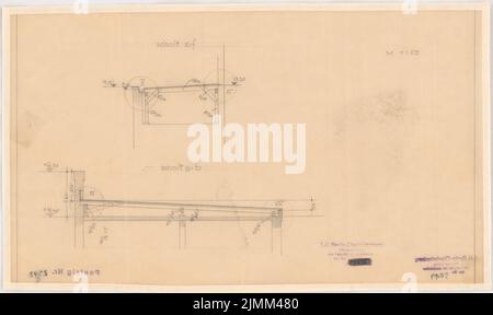 Poelzig Hans (1869-1936), Kreissparkasse Wolgast (1931): Realisierungsprojekt, Schnittdach 1:50. Bleistift auf Transparent, 24,9 x 41,8 cm (einschließlich Scankanten) Stockfoto