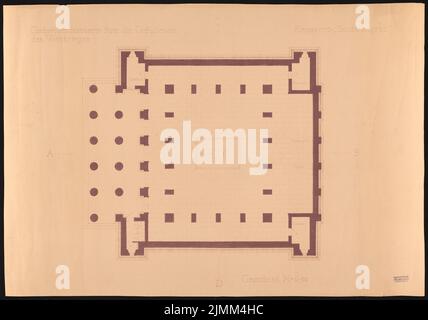 Poelzig Hans (1869-1936), Erinnerung an die Gefallenen des Ersten Weltkriegs (Neue Wache), Berlin (1931): Grundriß 1:50. Leichter Bruch auf Papier, 71,8 x 102,4 cm (einschließlich Scankanten) Stockfoto