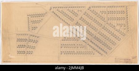 Poelzig Hans (1869-1936), Siedlungsplan für Berlin-Lankwitz (22. März 1932): Abteilung 1: 1000. Bleistift auf Transparent, 53,8 x 115,4 cm (einschließlich Scankanten) Stockfoto