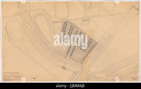 Poelzig Hans (1869-1936), Siedlungspläne für Berlin-Eichkamp (04.03.1932): Abhängend Plan 1: 2000. Bleistift auf Transparent, 61 x 104 cm (einschließlich Scankanten) Stockfoto