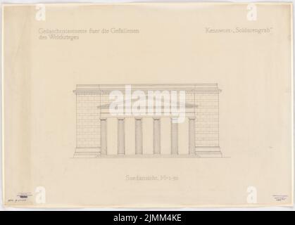 Poelzig Hans (1869-1936), Erinnerung an die Gefallenen des Ersten Weltkriegs (neue Garde), Berlin (1931): Südansicht 1:50. Bleistift auf Transparent, 72,7 x 101,6 cm (einschließlich Scankanten) Stockfoto