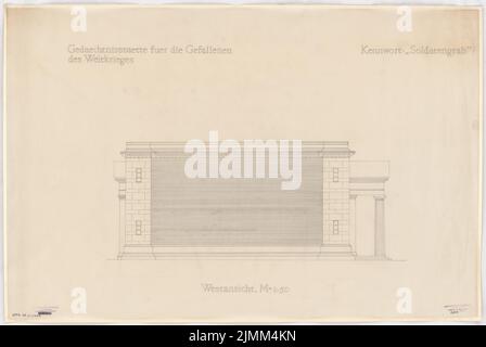 Poelzig Hans (1869-1936), Erinnerung an die Gefallenen des Ersten Weltkriegs (Neue Wache), Berlin (1931): Westansicht 1:50. Bleistift auf Transparent, 68,5 x 102,2 cm (einschließlich Scankanten) Stockfoto