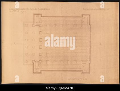 Poelzig Hans (1869-1936), Erinnerung an die Gefallenen des Ersten Weltkriegs (Neue Wache), Berlin (1931): Grundriß 1:50. Leichter Bruch auf Papier, 72,9 x 102,5 cm (einschließlich Scankanten) Stockfoto