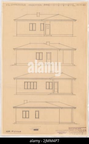 Poelzig Hans (1869-1936), Siedlungsprojekt (17. Mai 1933): 3,5 Zimmer, Aufrufe 1:50. Bleistift auf Transparent, 56,4 x 36,5 cm (einschließlich Scankanten) Stockfoto