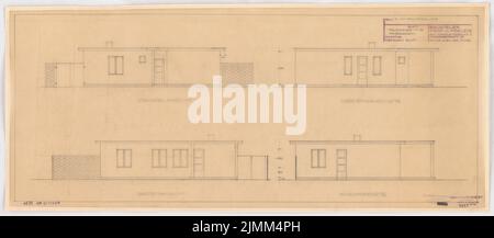 Poelzig Hans (1869-1936), Siedlungsprojekt (22. Juni 1932): Flachbau, 3,5 Zimmer, Aussicht. Bleistift auf Transparent, 36,2 x 82,8 cm (einschließlich Scankanten) Stockfoto