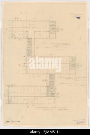 Poelzig Hans (1869-1936), Kasernenluftkreiskommando II, Berlin-Dahlem (1935): Kommando, Grundriß 1: 200. Bleistift auf Transparent, 54,2 x 37,7 cm (einschließlich Scankanten) Stockfoto