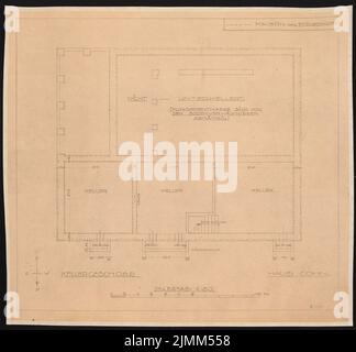 Poelzig Hans (1869-1936), Haus Cohn, Haifa (ohne Jahr): Lageplan KG 1:50. Leichter Bruch auf Papier, 48,6 x 52,6 cm (einschließlich Scankanten) Stockfoto